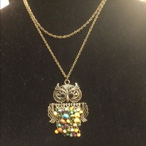 Vintage Beaded Owl necklace